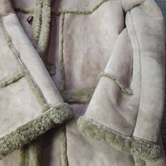 Vintage Sheepskin Shearling Leather Jacket Coat (2XL - 50) - Picture 12 of 12